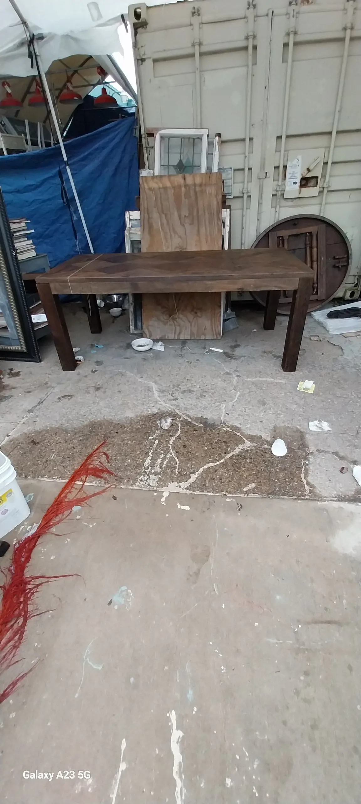 Large Pine Parquet Top Table 1