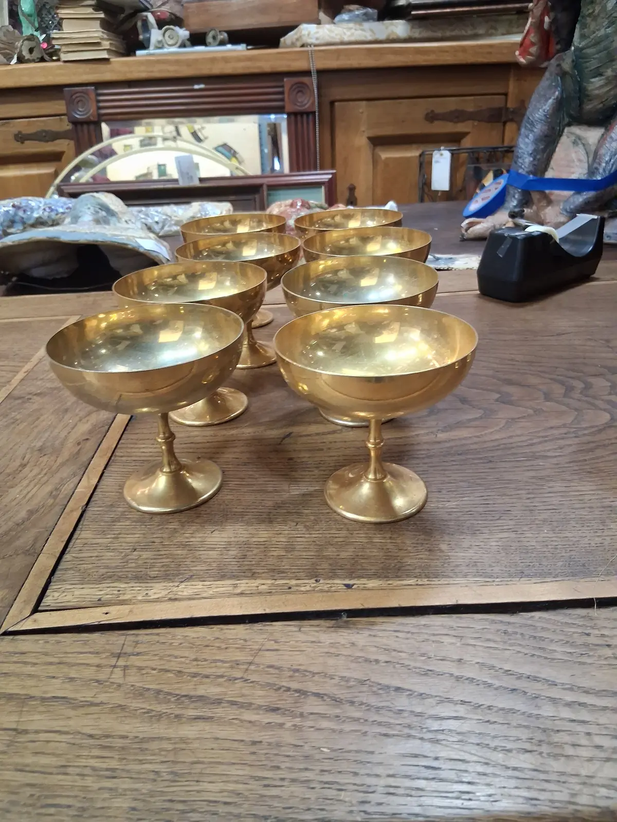 Set Of 8 Brass Low Footed Sherbets 1