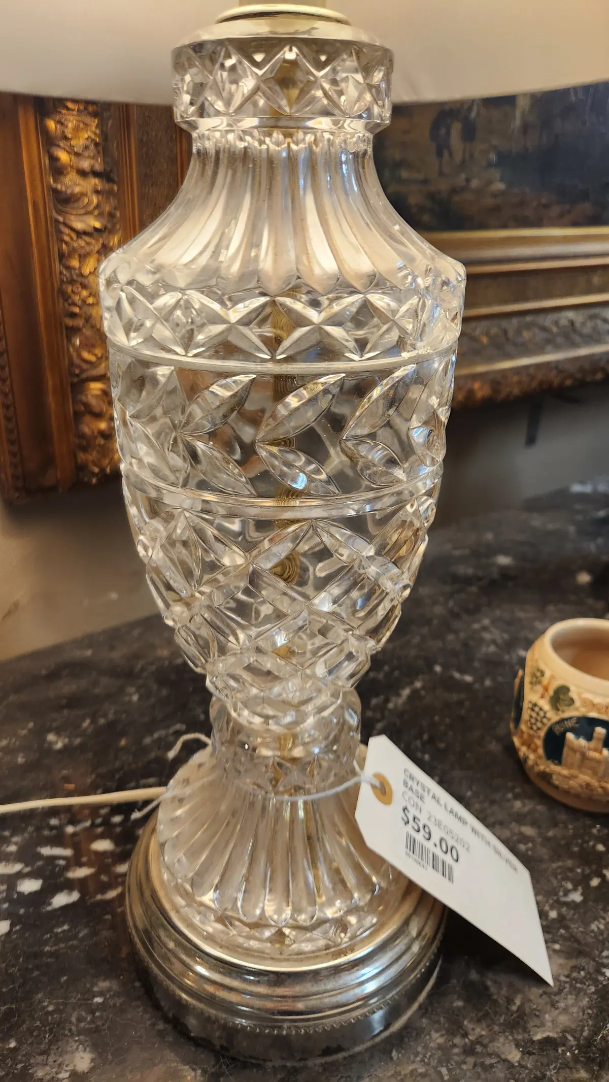 Crystal Lamp With Silver Base 1