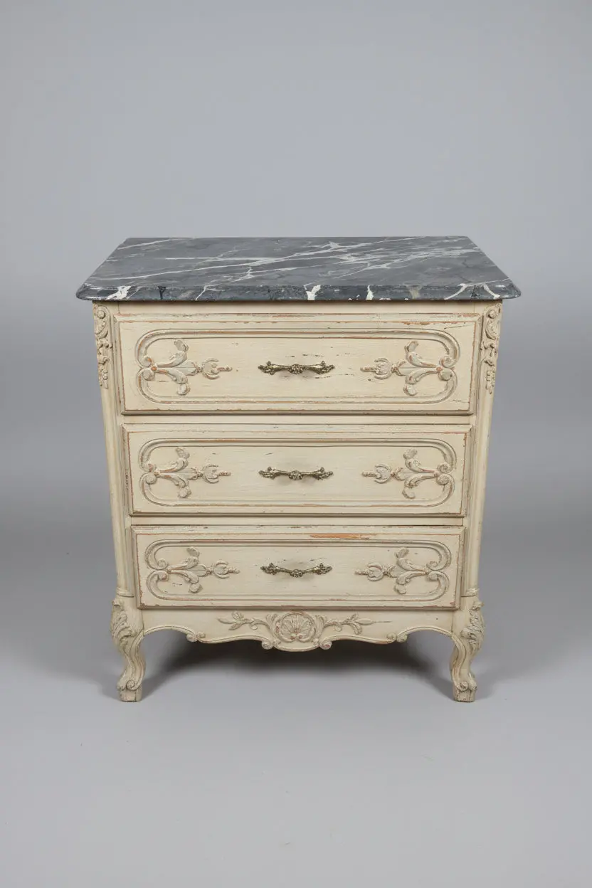 3 Drawer Painted French Rococco Chest 1