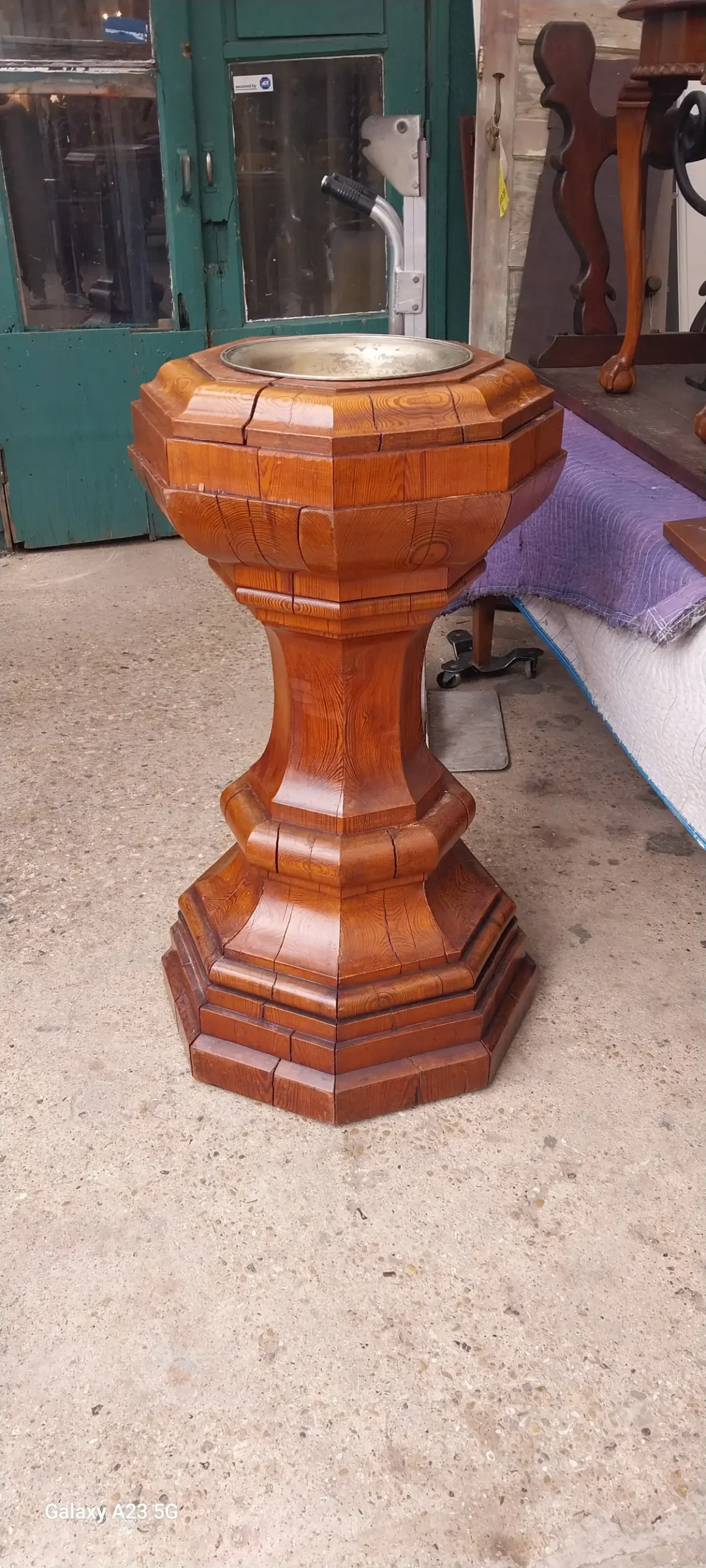 Pine 1880"S Baptismal Font 1