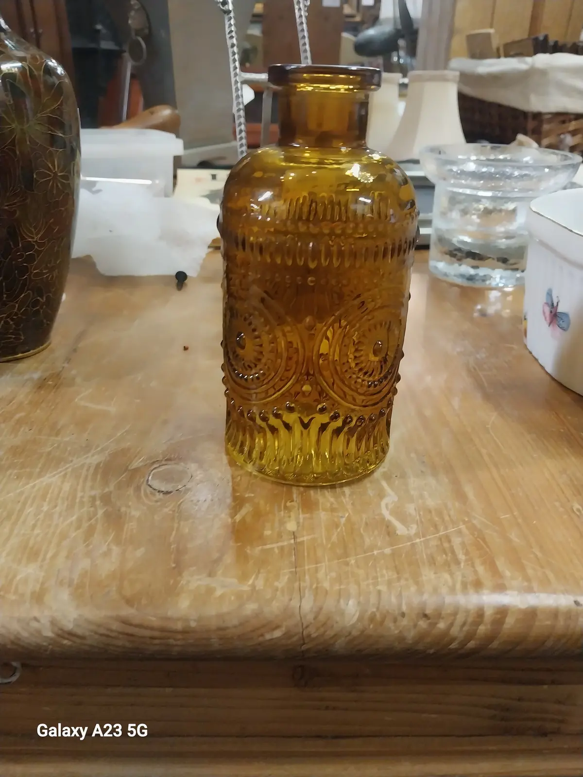 Ornate Amber Bottle 1