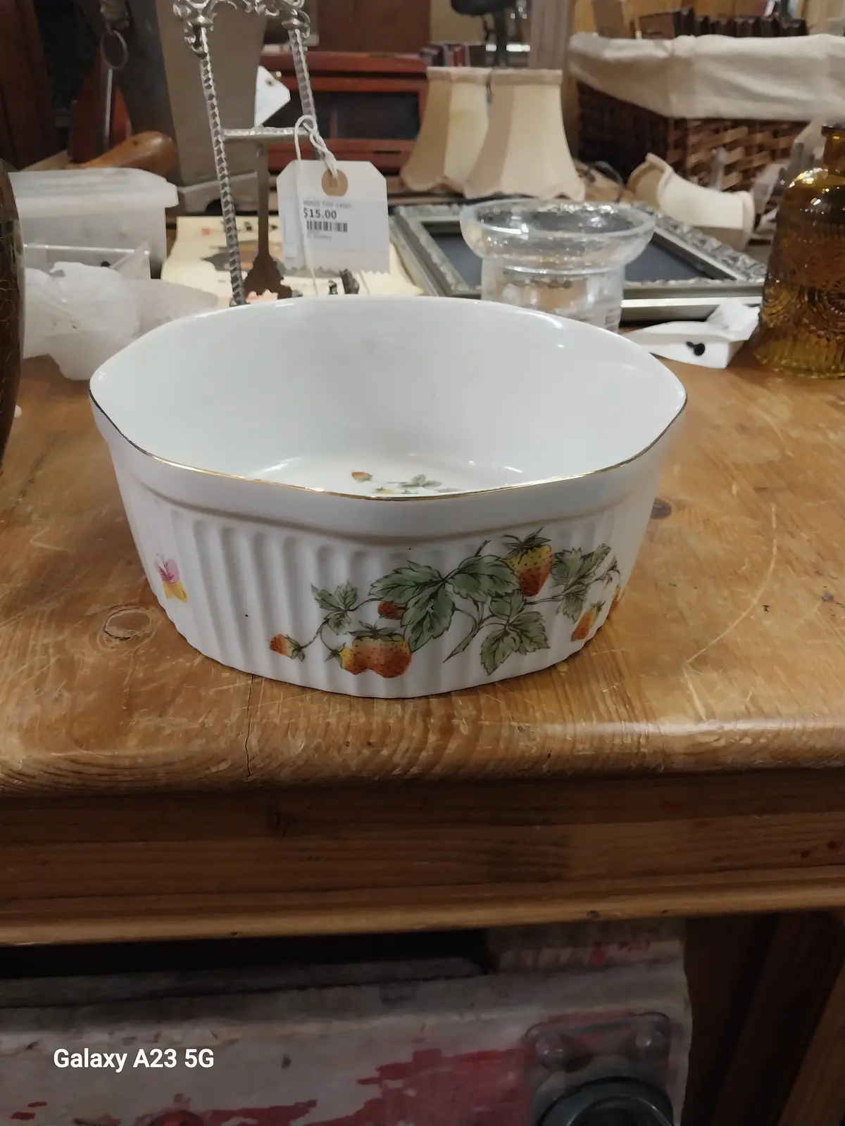Vintage Porcelain Strawberry Baking Dish 1