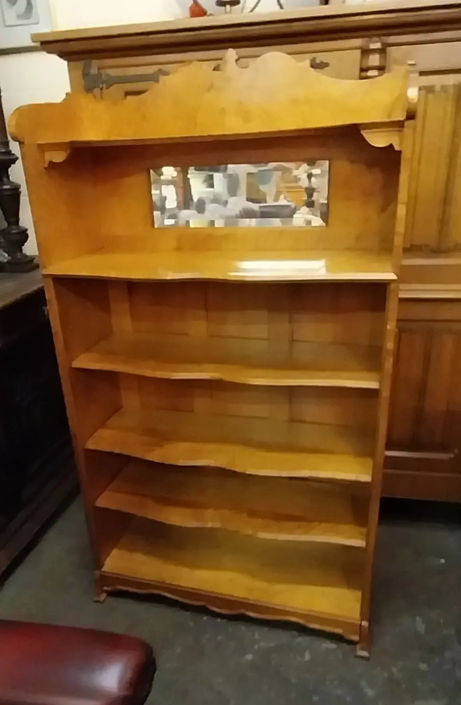 American Solid Birdseye Maple Bookcase With Mirror 1