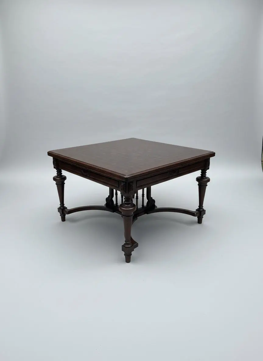Parquet Top Rectangular Dining Table 1