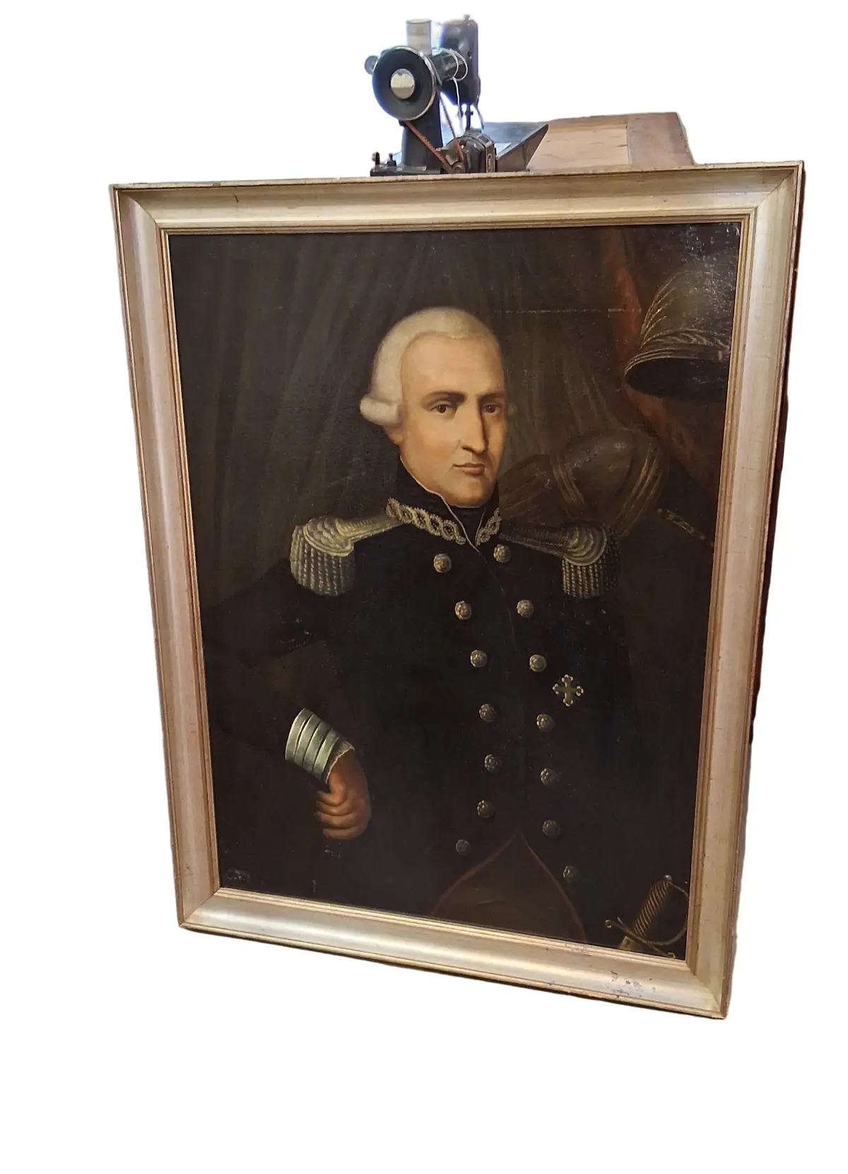 Framed Oil Painting Portrait Of An 18Th Century Soldier 1