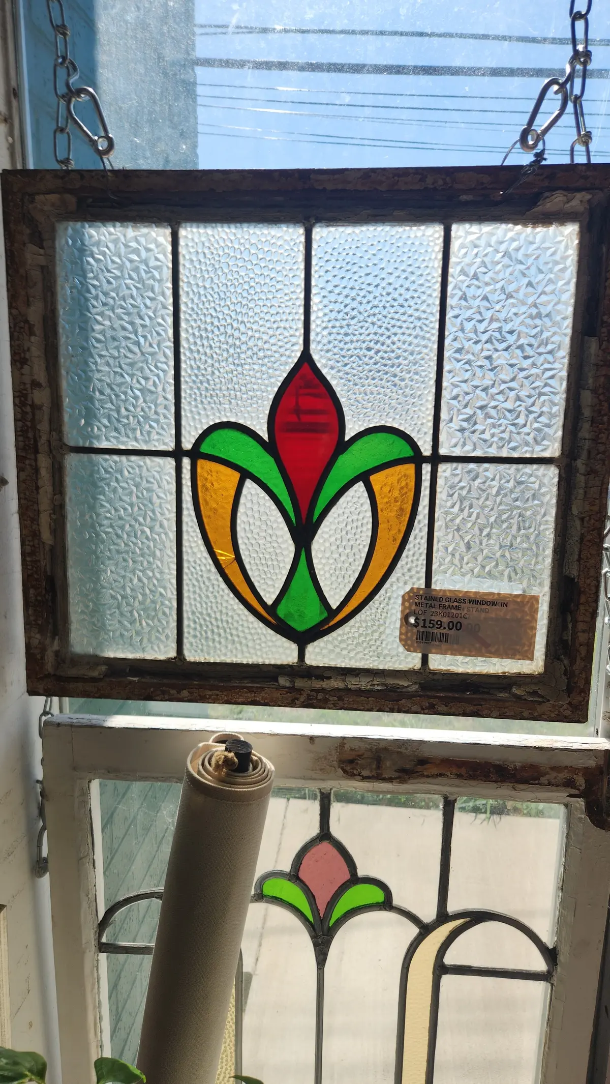 Stained Glass Window  In Metal Frame 1