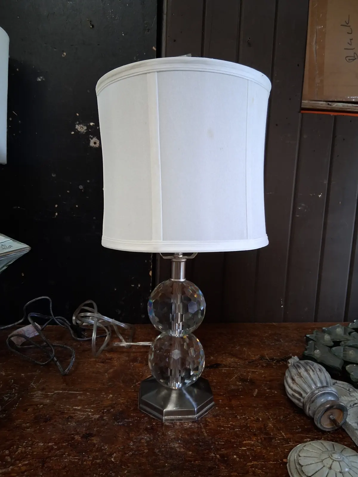 Hollywood Regency Style Crystal Boudoir Lamp 1
