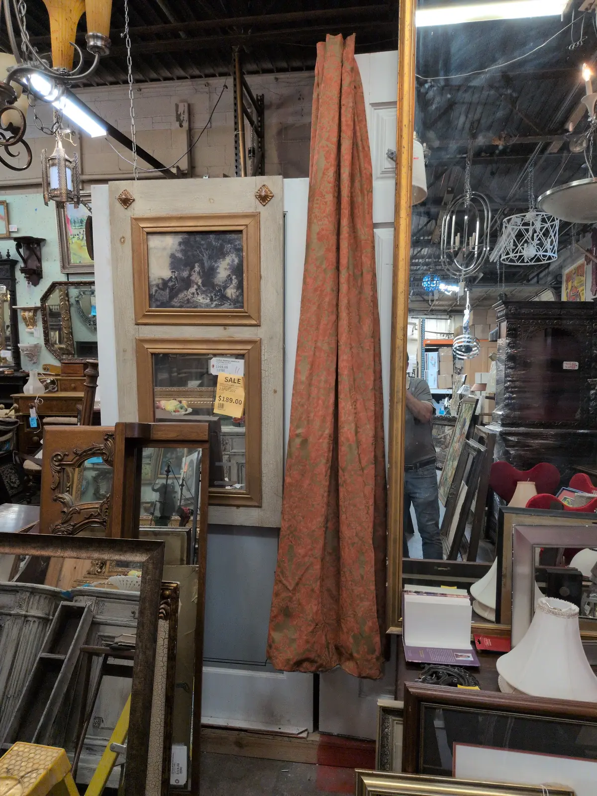 Orange Fortuny Style Drape Panel 1