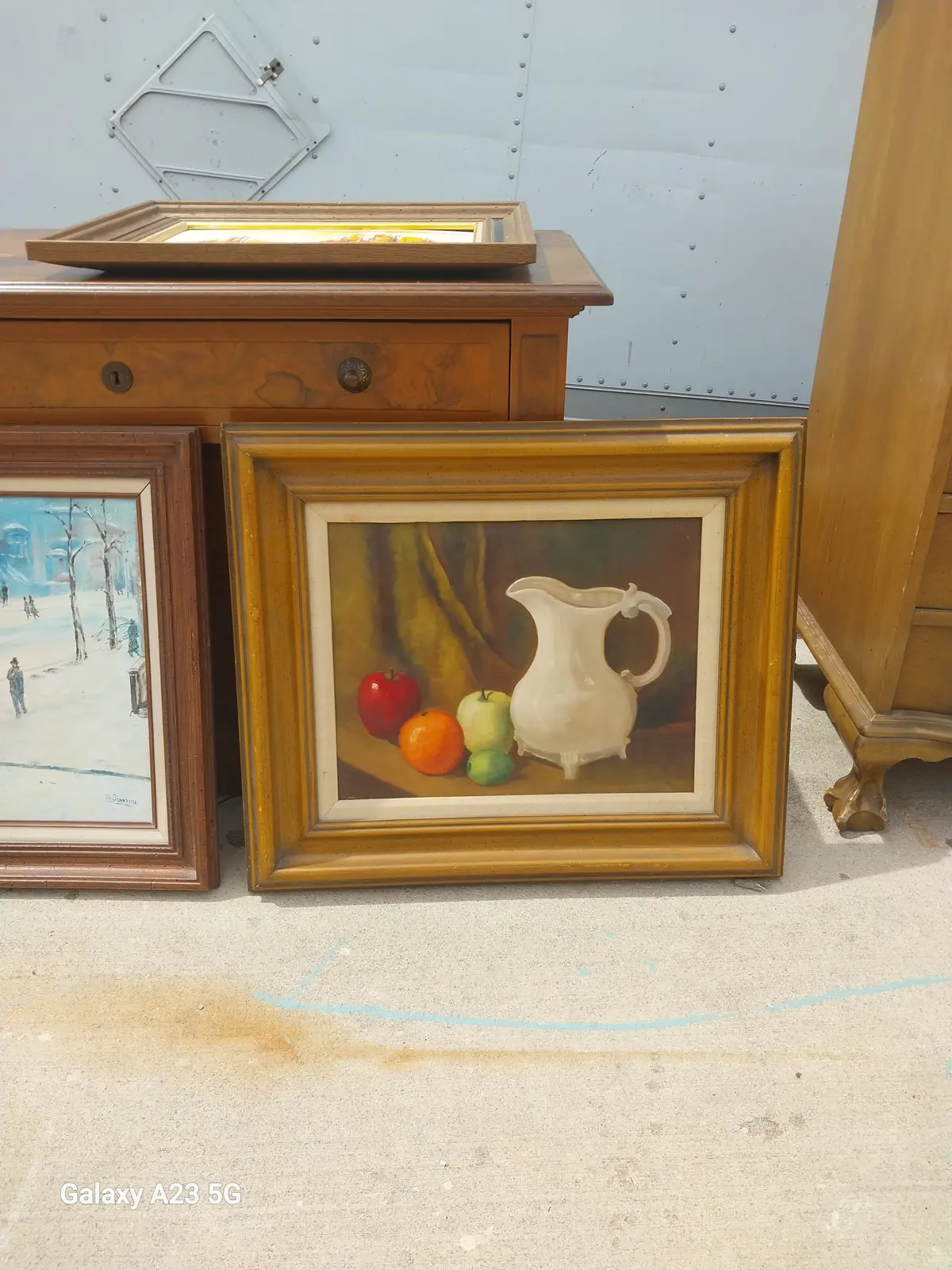 Large Framed  Still Life With White Pitcher 1