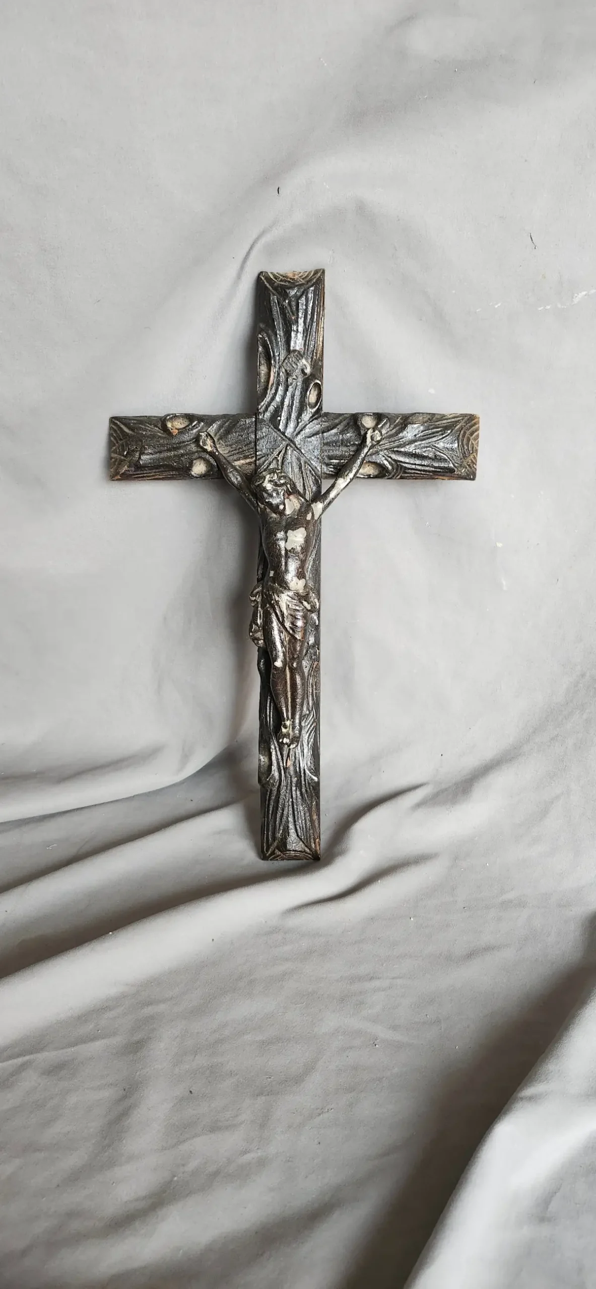 Small Carved Dark Oak Black Forest Crucifix 1