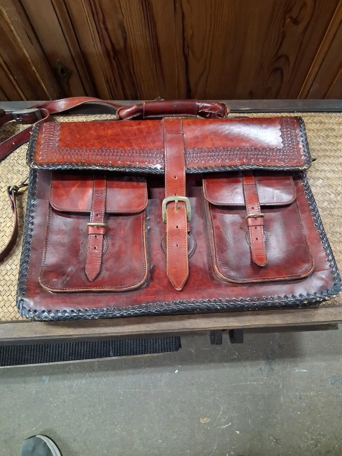 Red Leather Satchelle Or Case 1