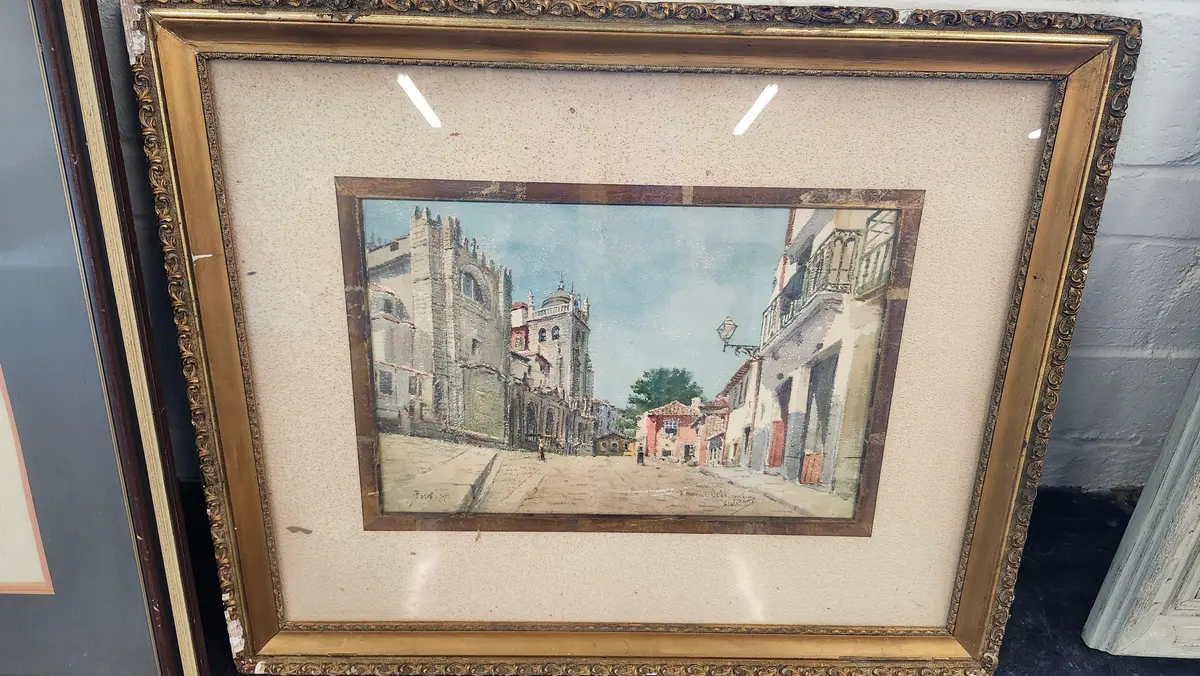 Colorful Street Scene Watercolor 1