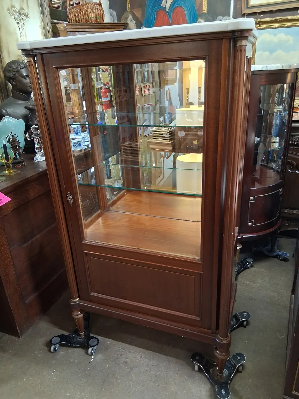 Single Door Louis Xvi Marble Top Vitrine 1