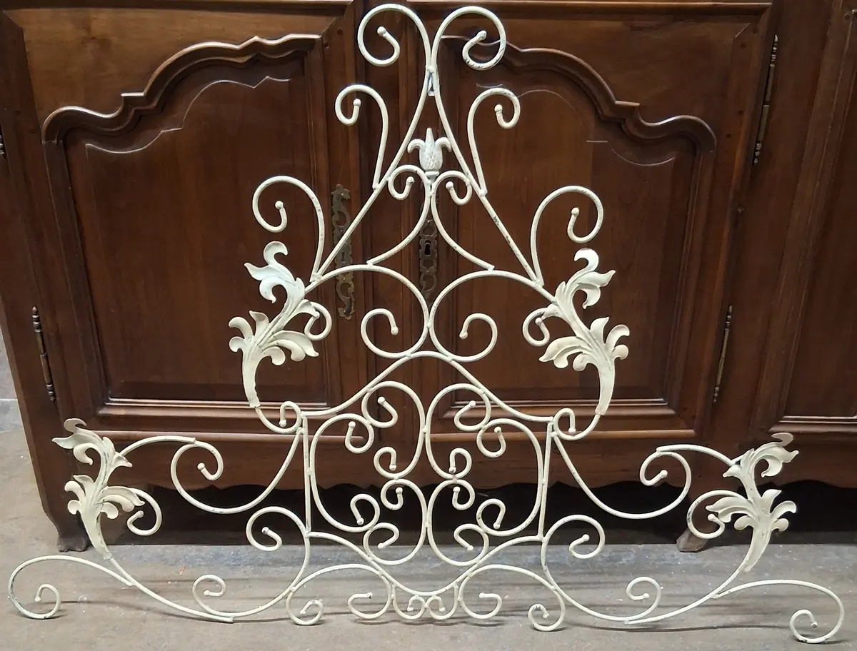 Medium White Distressed Foliate Panel 1