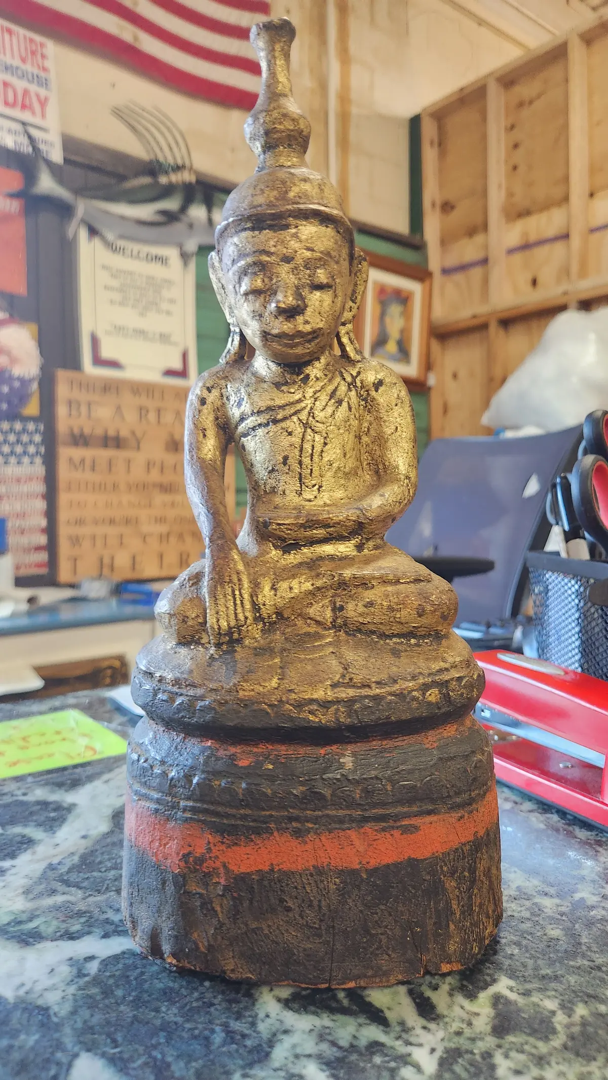 Early Giltwood Calling Earth To Witness Buddha 1