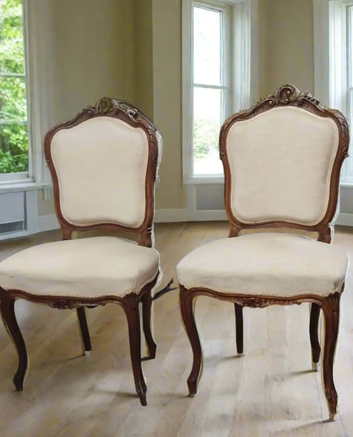 Pair Of Louis Xv Walnut Parlor Chairs 1