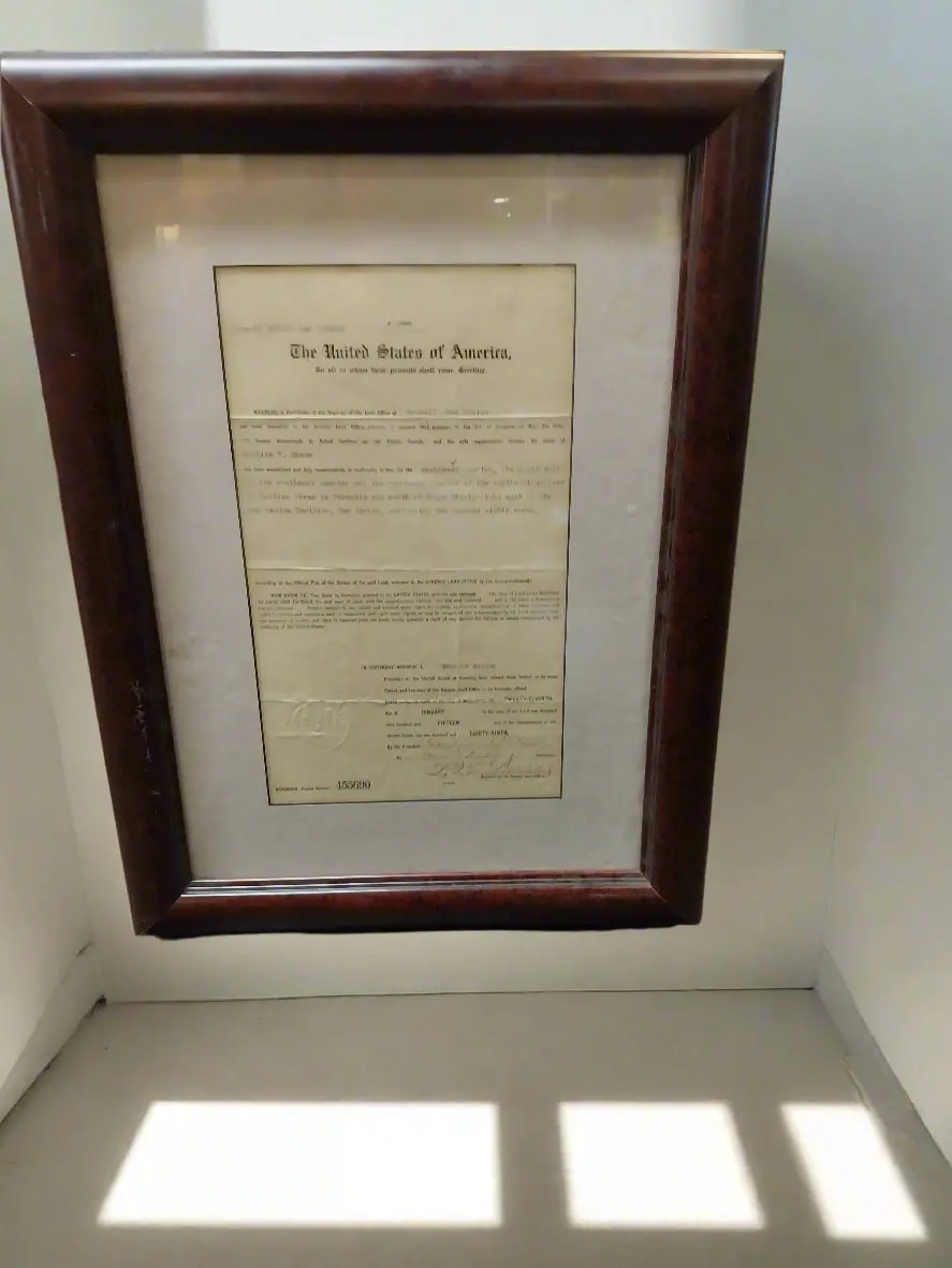 Framed Historical Document Signed By Woodrow Wilson At Roswell New Mexico 1