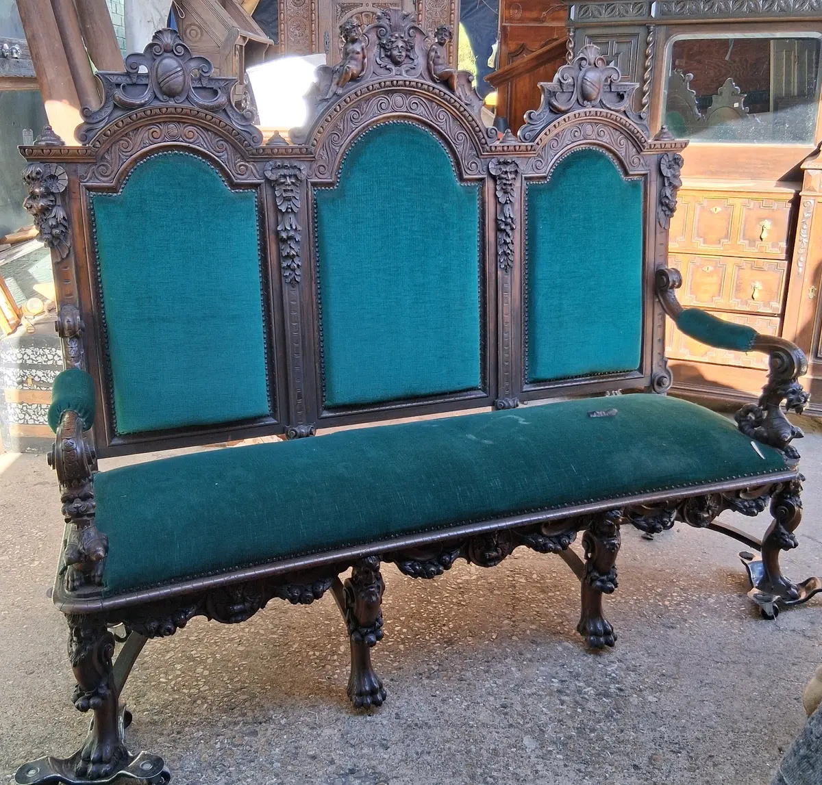 Large High Back Griffin Settee Or Sofa 1