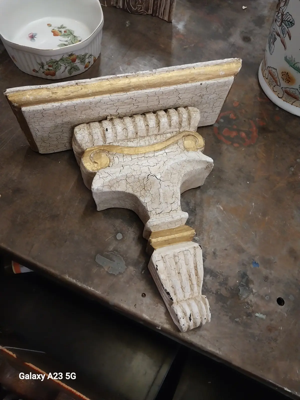 White And Gold Painted Sconce Shelf 1