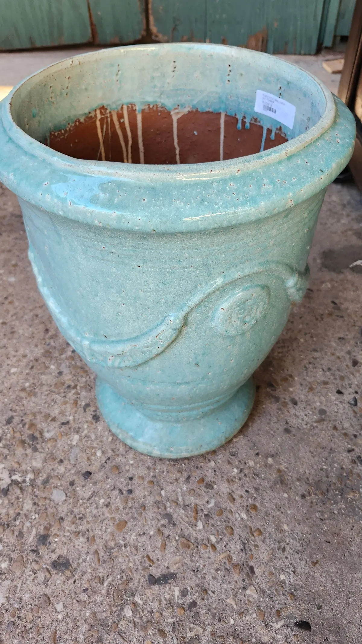 Turqouise Small Planter Festooned 1
