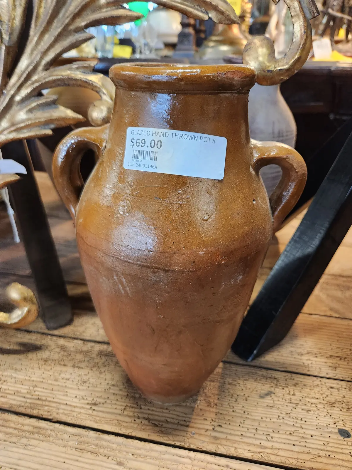 Glazed Hand Thrown Pot 8 1