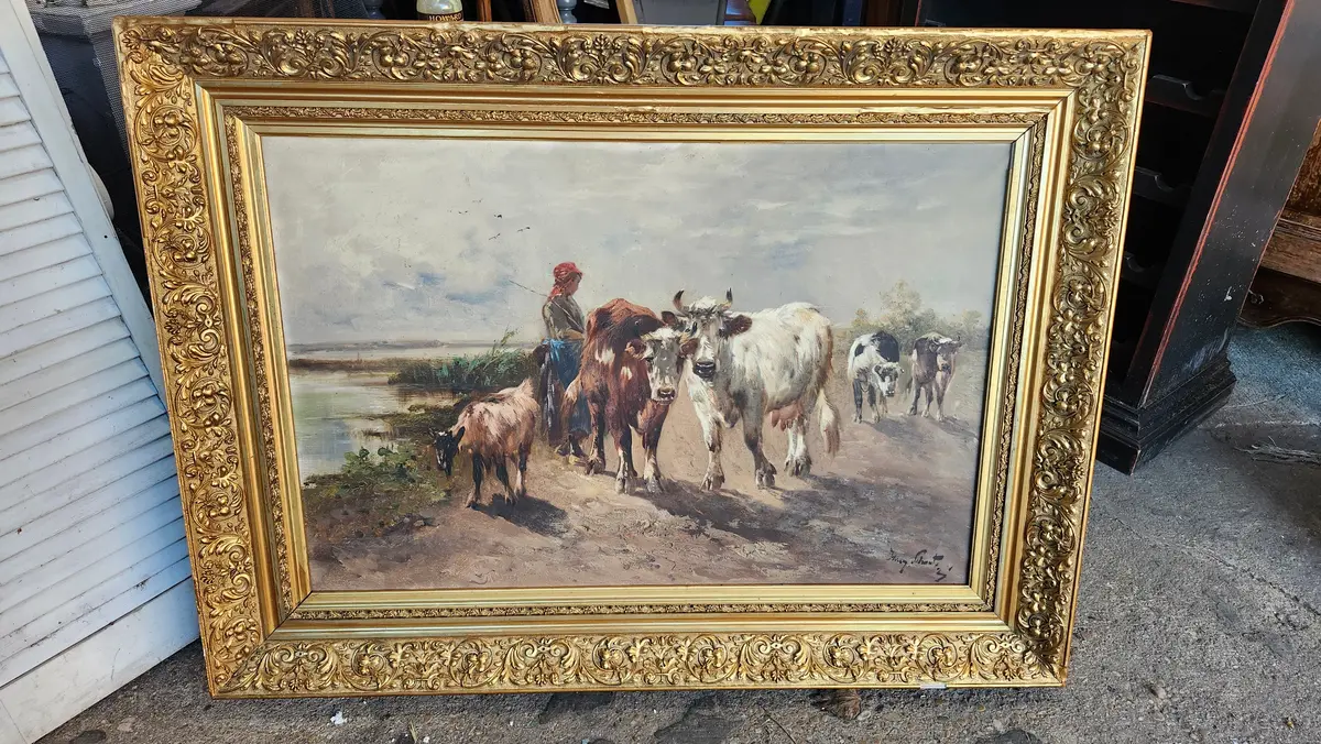 Schouten Lady With Cows Oil Painting 1