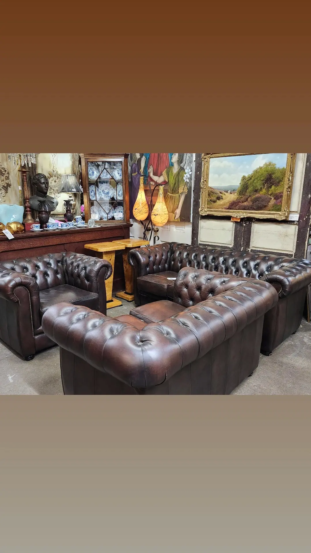 3 Piece Chesterfield Leather Sofa Set 1