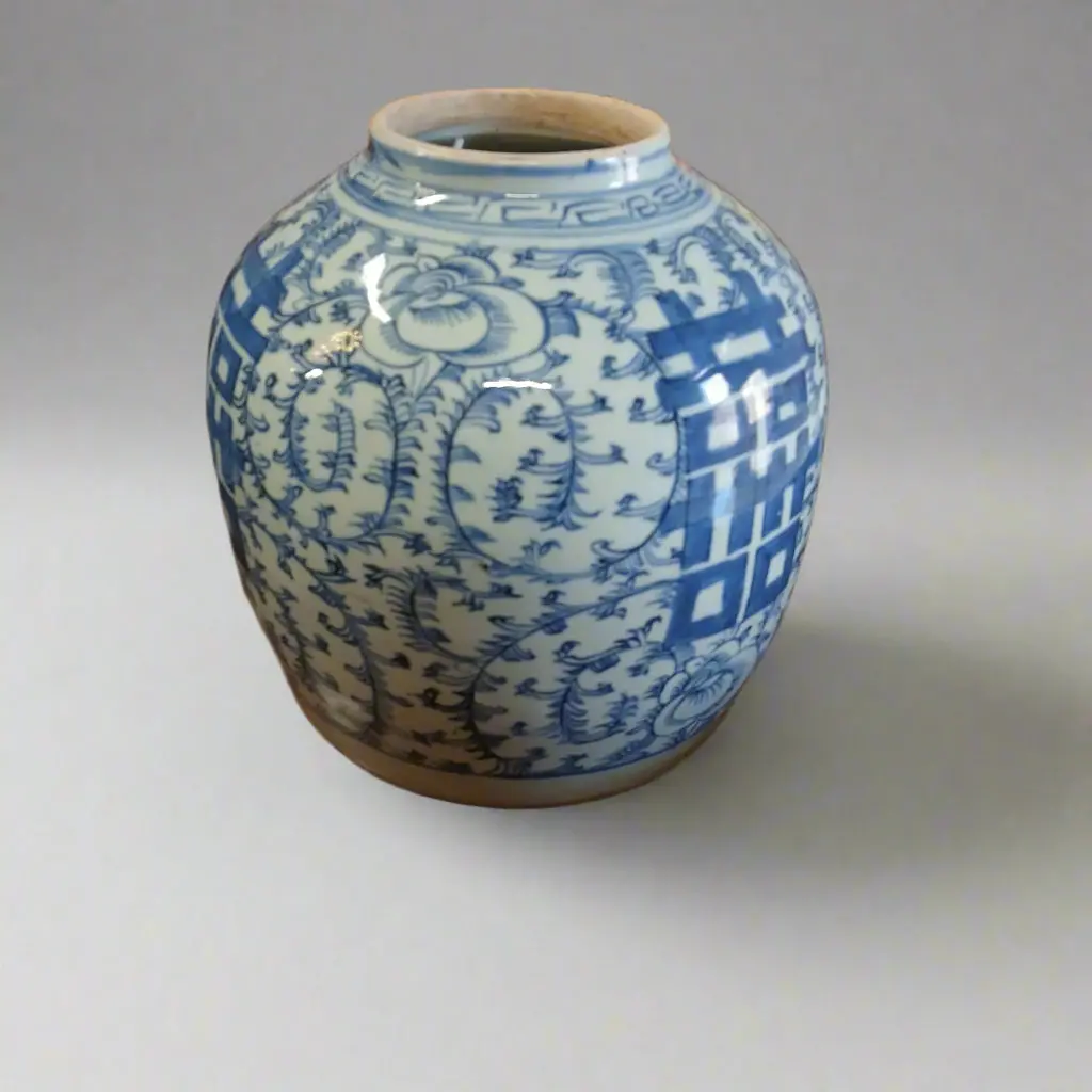 19Th Century Blue And White Chinese Ginger Jar 1