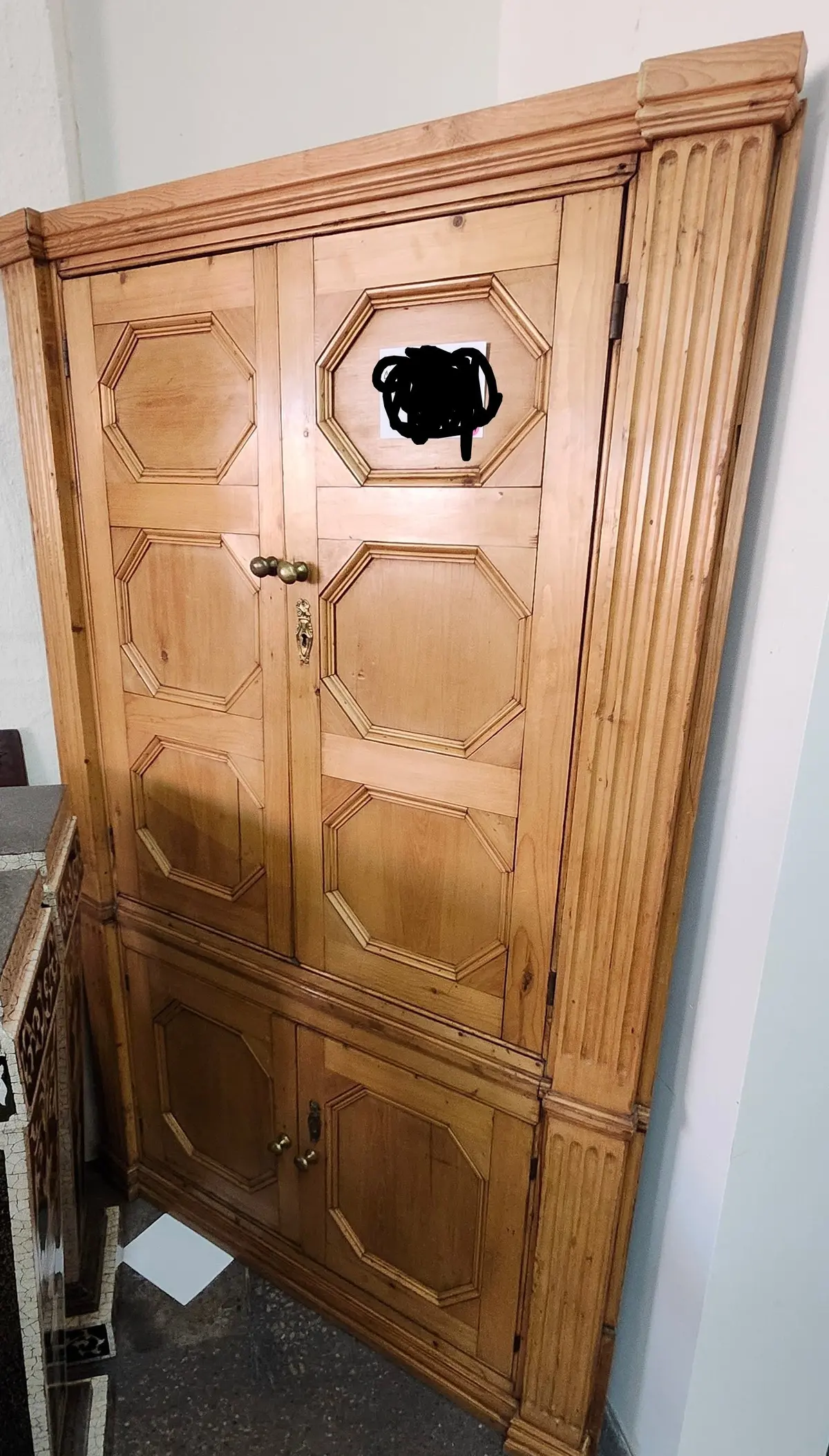 English Pine Corner Cupboard 1