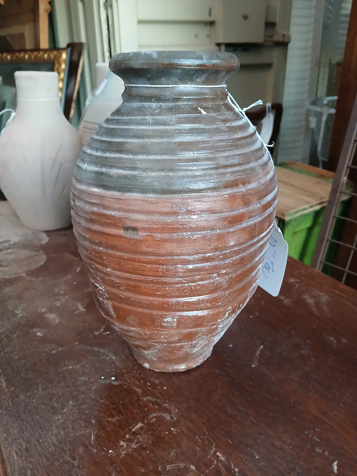 Ribbed Terra Cotta Vase 1