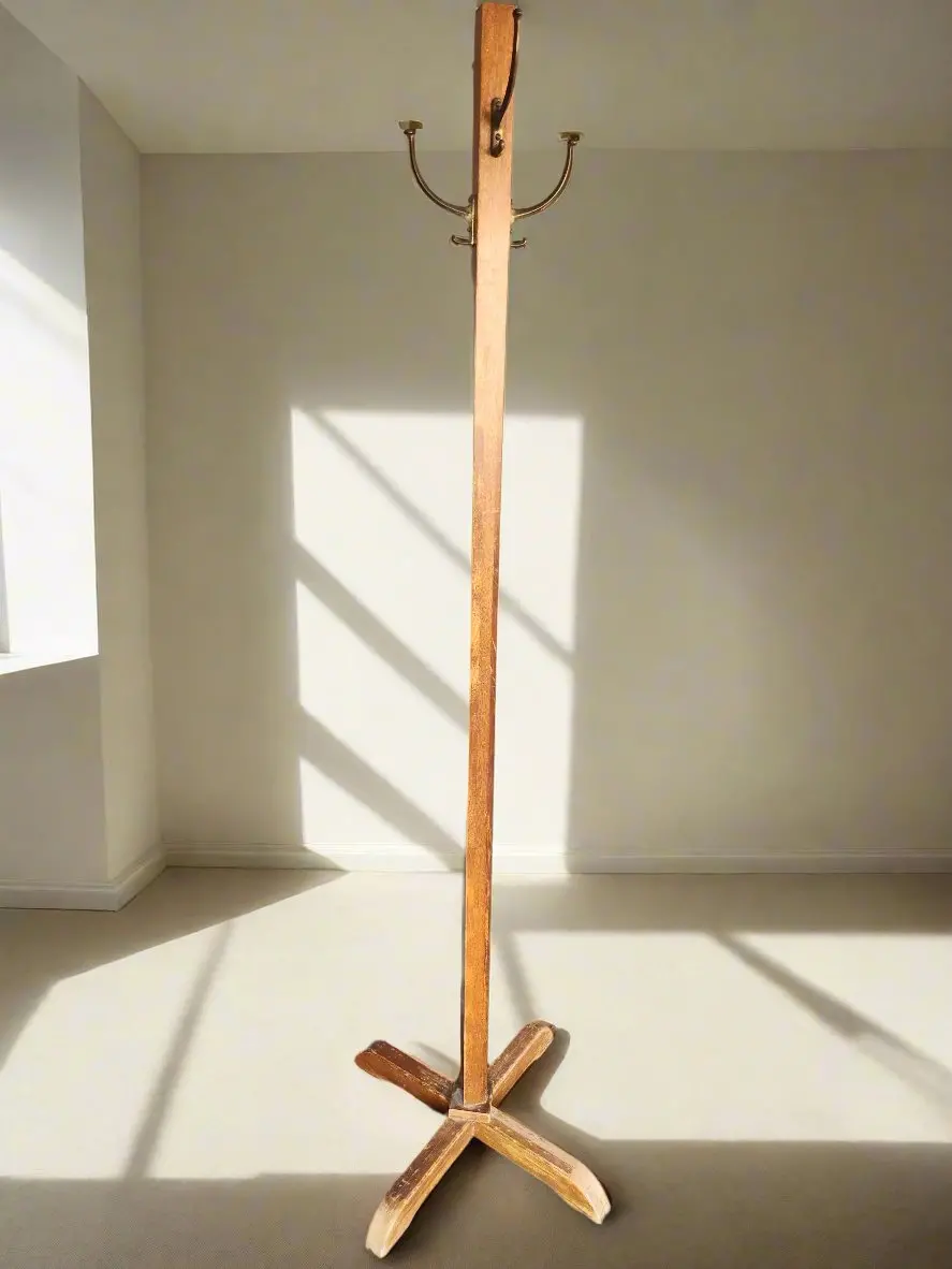 Antique Oak Coat Rack 1