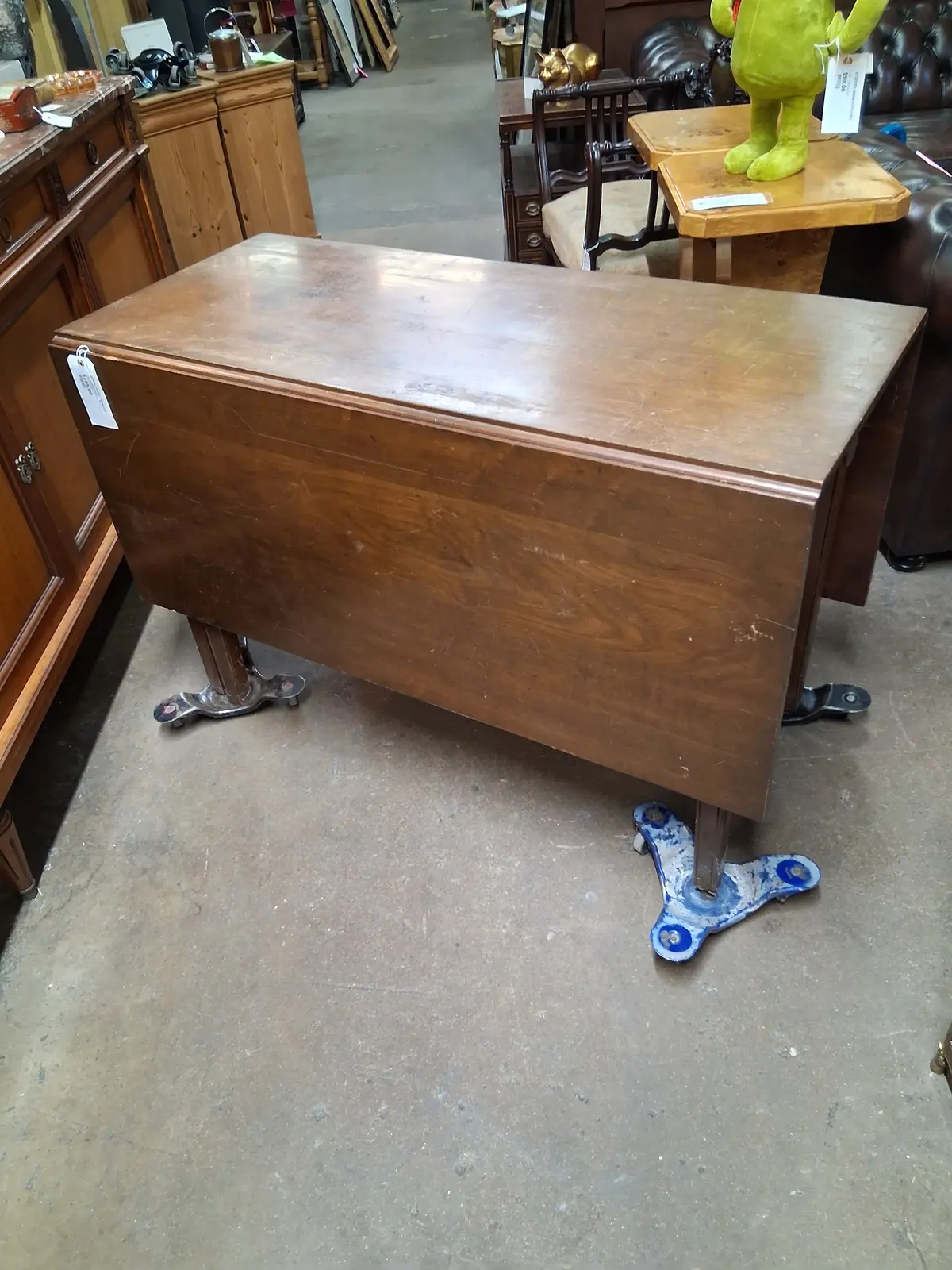 Large Cherry Dropleaf Table-As Found 1