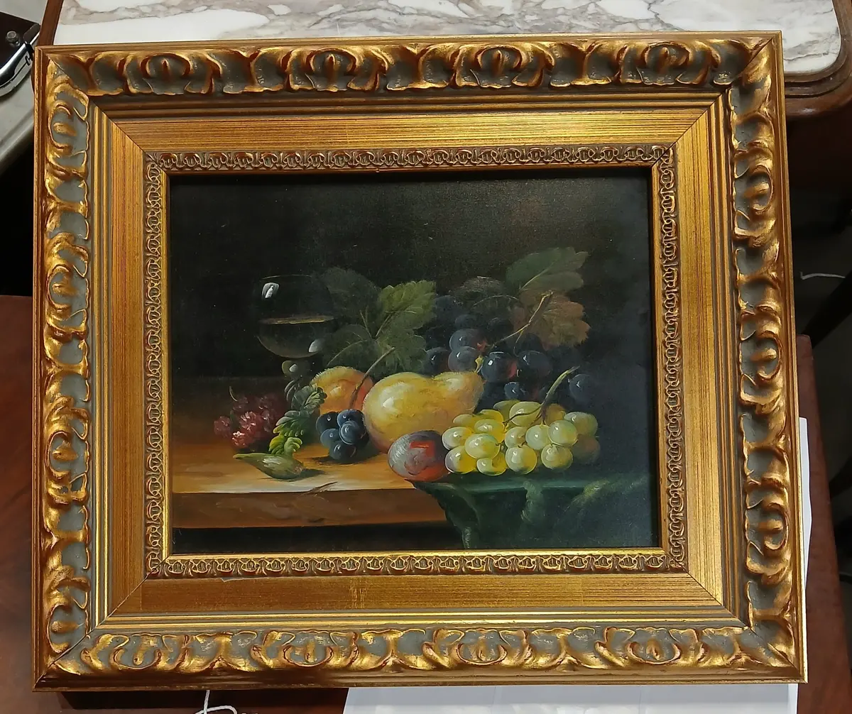 Small Still Life Fruit Oil Painting On Board 1