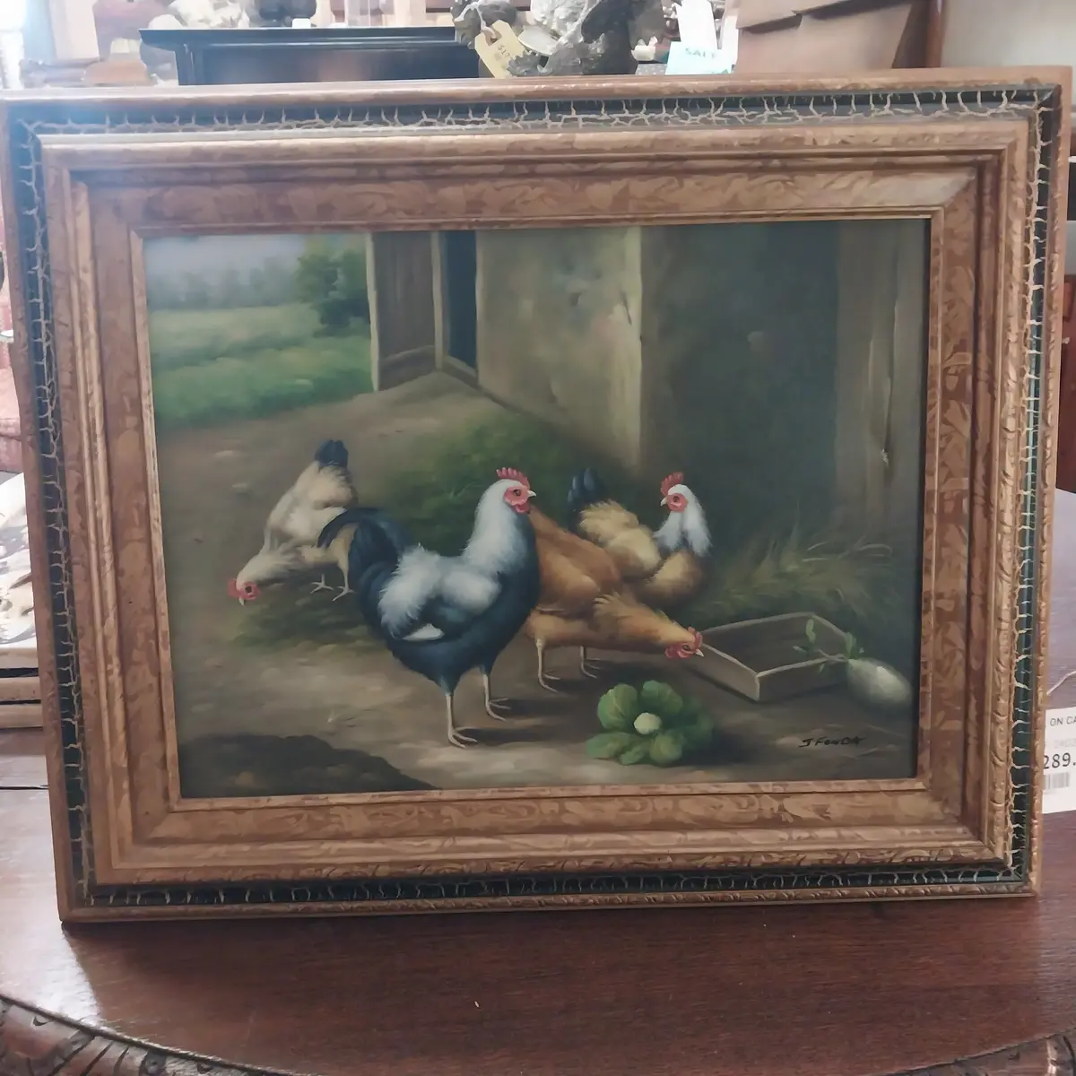 Oil On Canvas Of Roosters 1