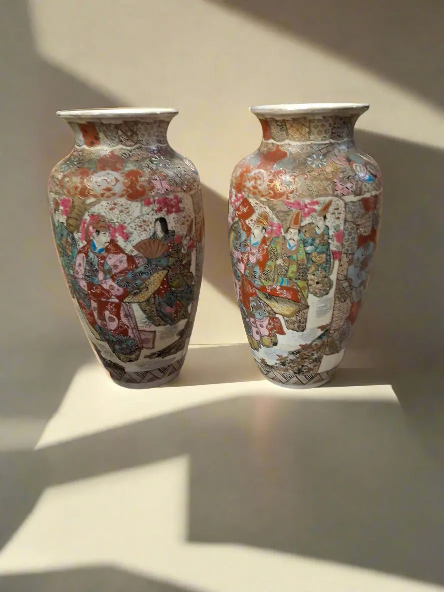 Pair Of As Found Satsuma Vases 1