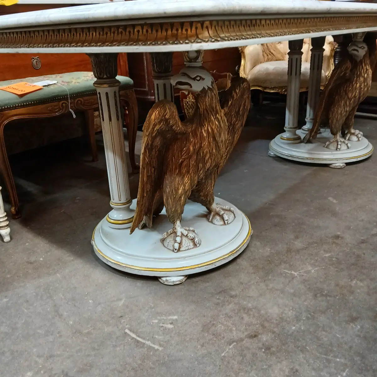 Large Marble Top Eagle Base Table 1