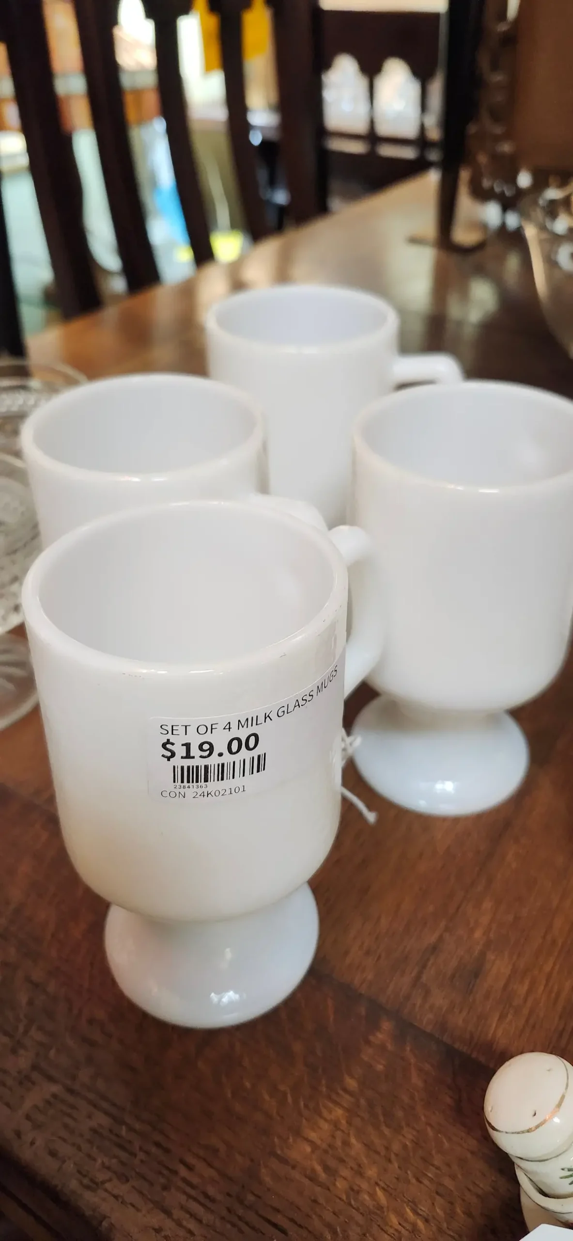 Set Of 4 Milk Glass Mugs 1