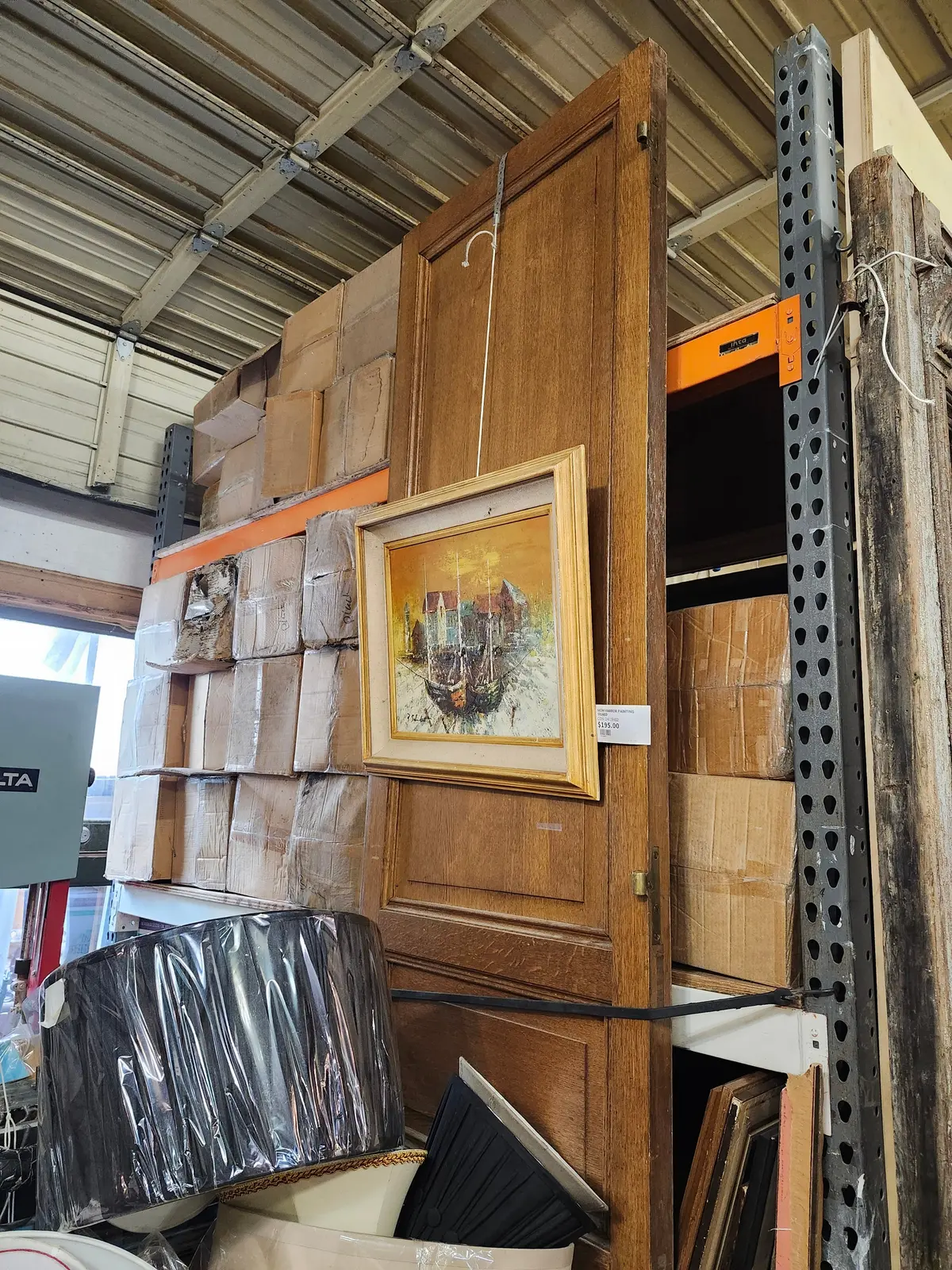 10' Tall 3 Panel Oak Door 1