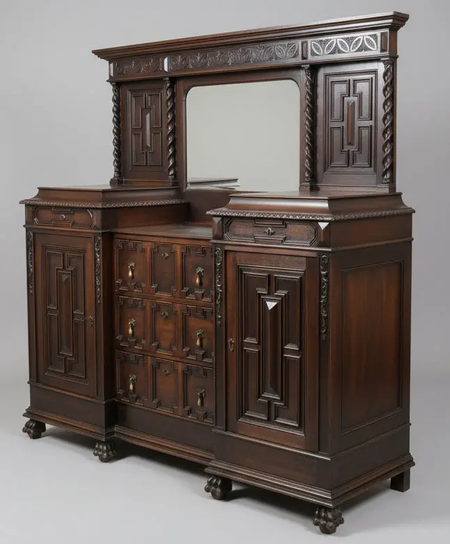 Jacobean Sideboard With Mirror 1