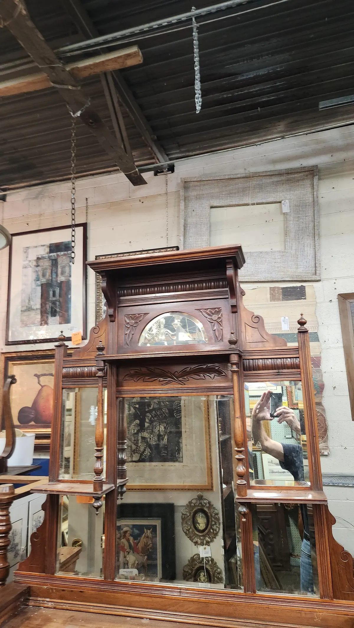 Edwardian Overmantle Mirror 1