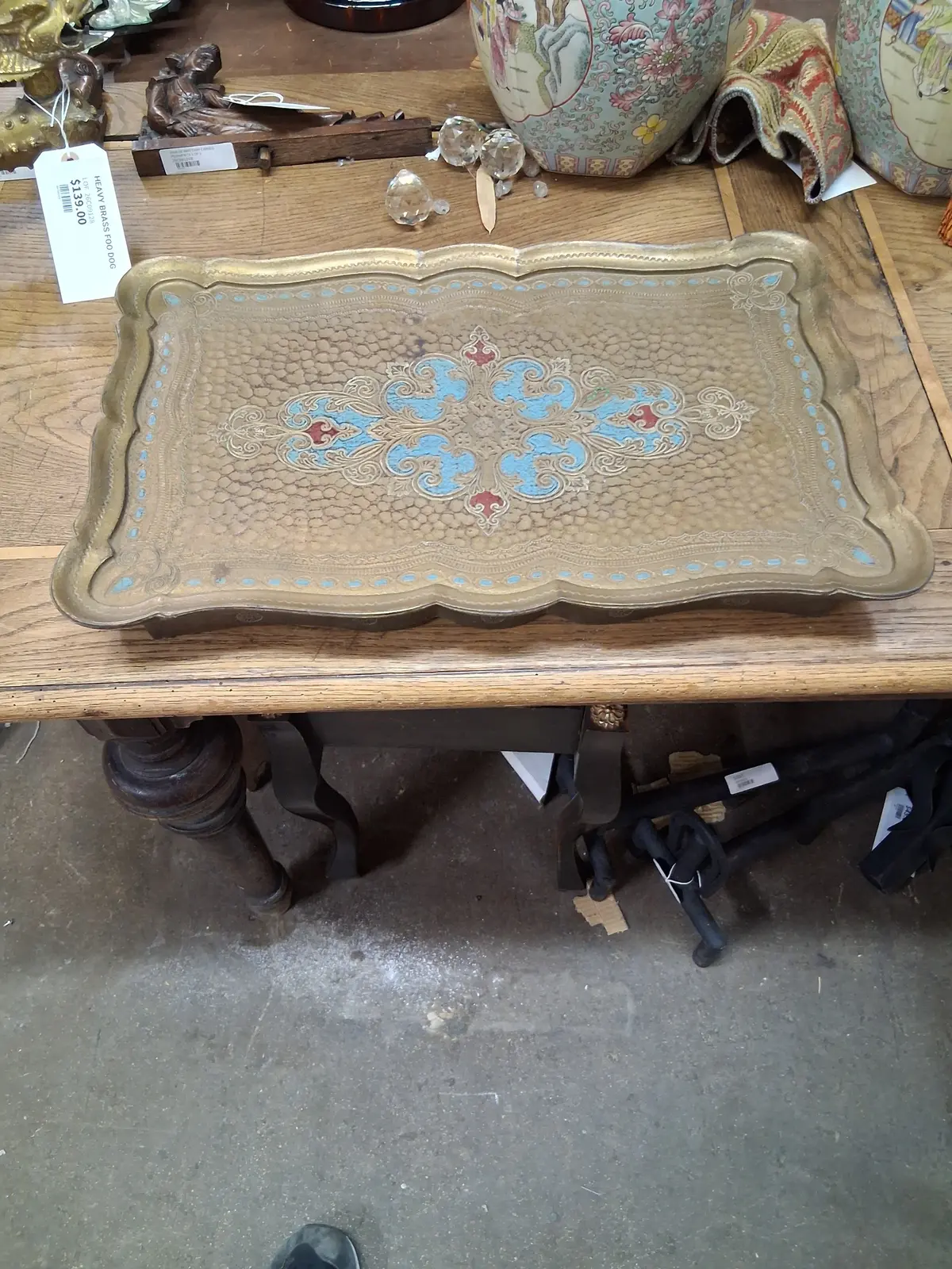 Rectangular Scalloped Edge Florentine Table Tray Top 1