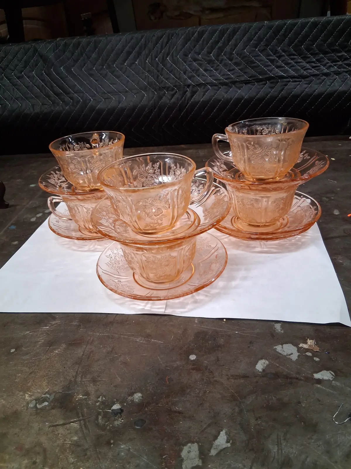 Set Of 6 Cabbage Rose Cup And Sacuers 1