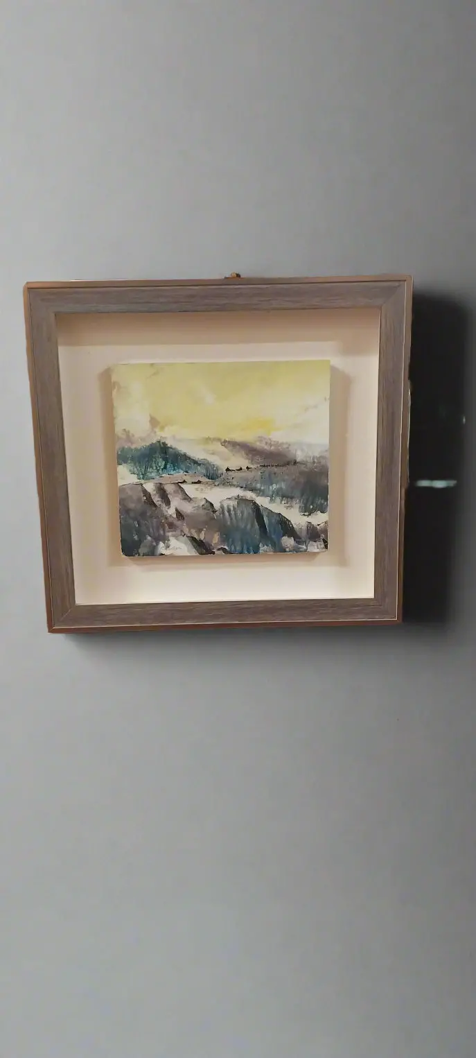 Small Gauche Painting Under Glass 1