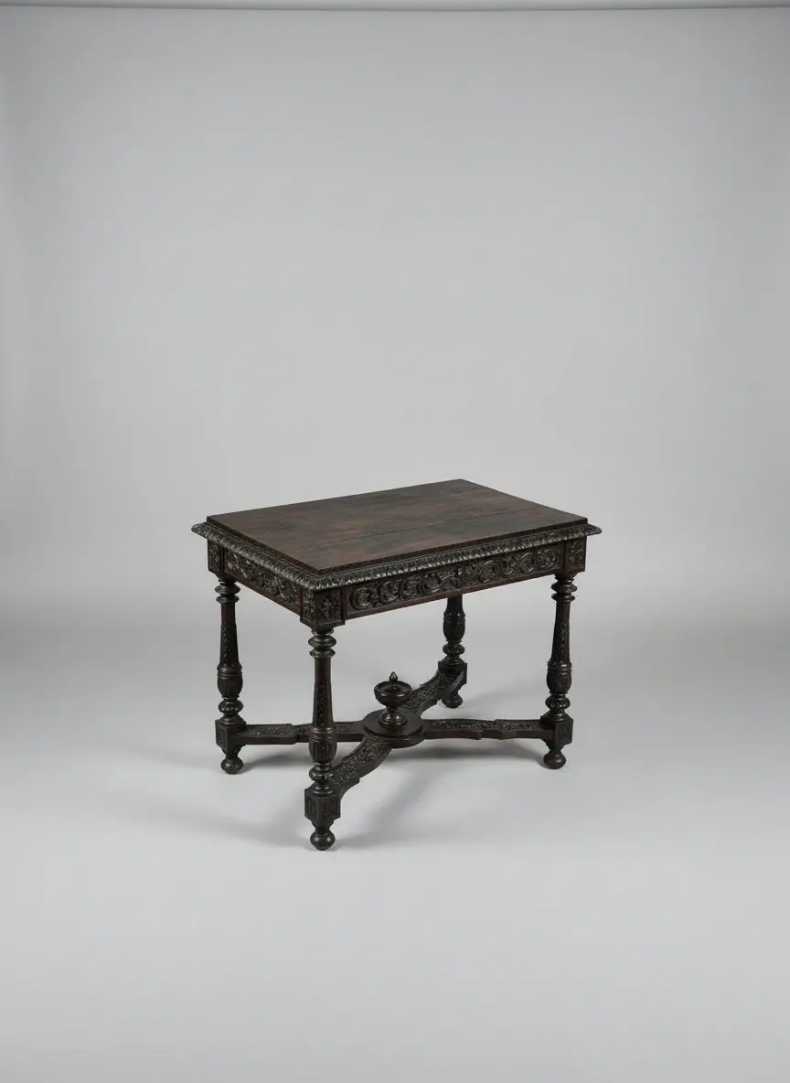 Small Single Drawer French Oak Desk 1