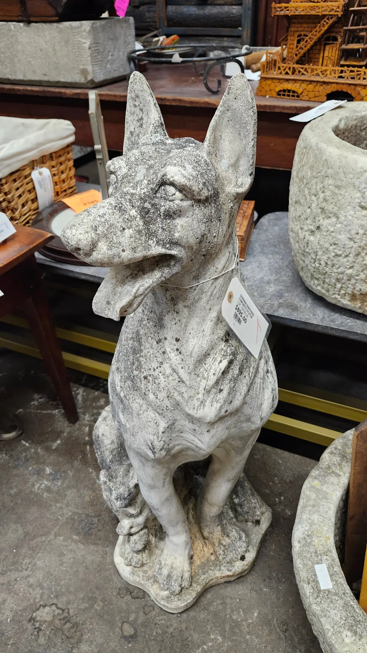 German Shepherd Concrete Statue 1