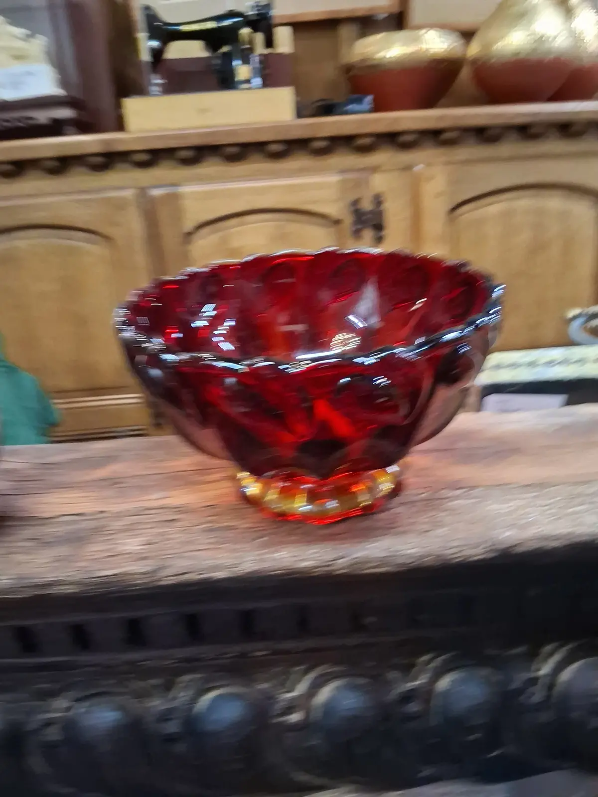Amberina Large Compote 1