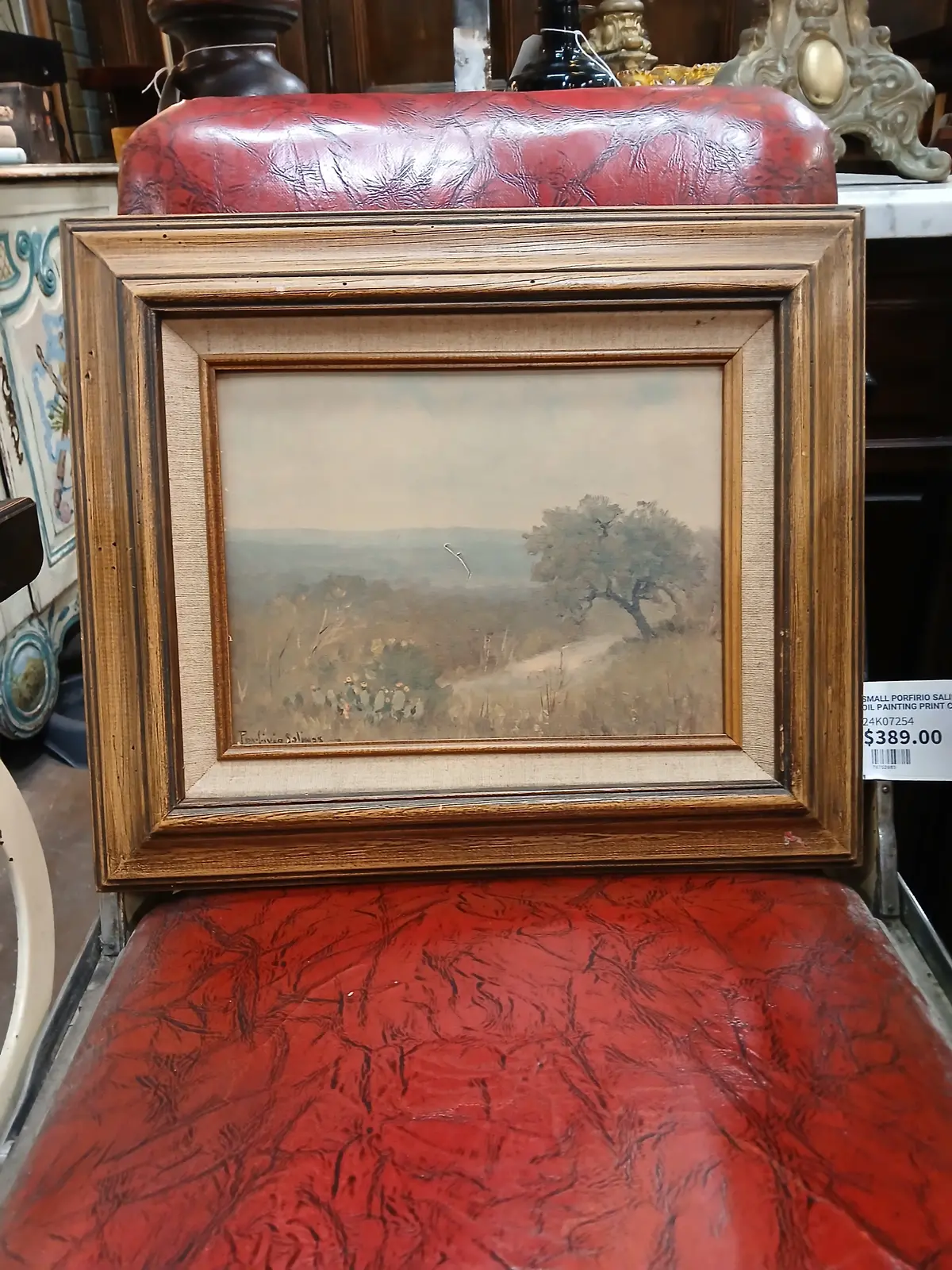 Small Porfirio Salinas Landscape Oil Painting Print Copyright 1972 1