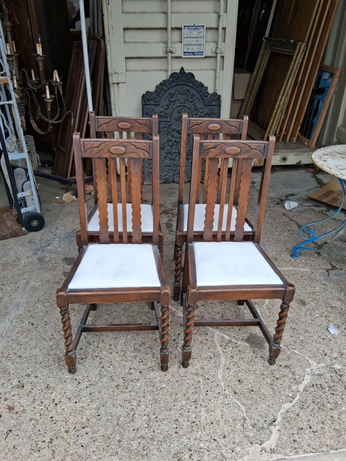 Set Of 4 English Barley Twist Chairs 1
