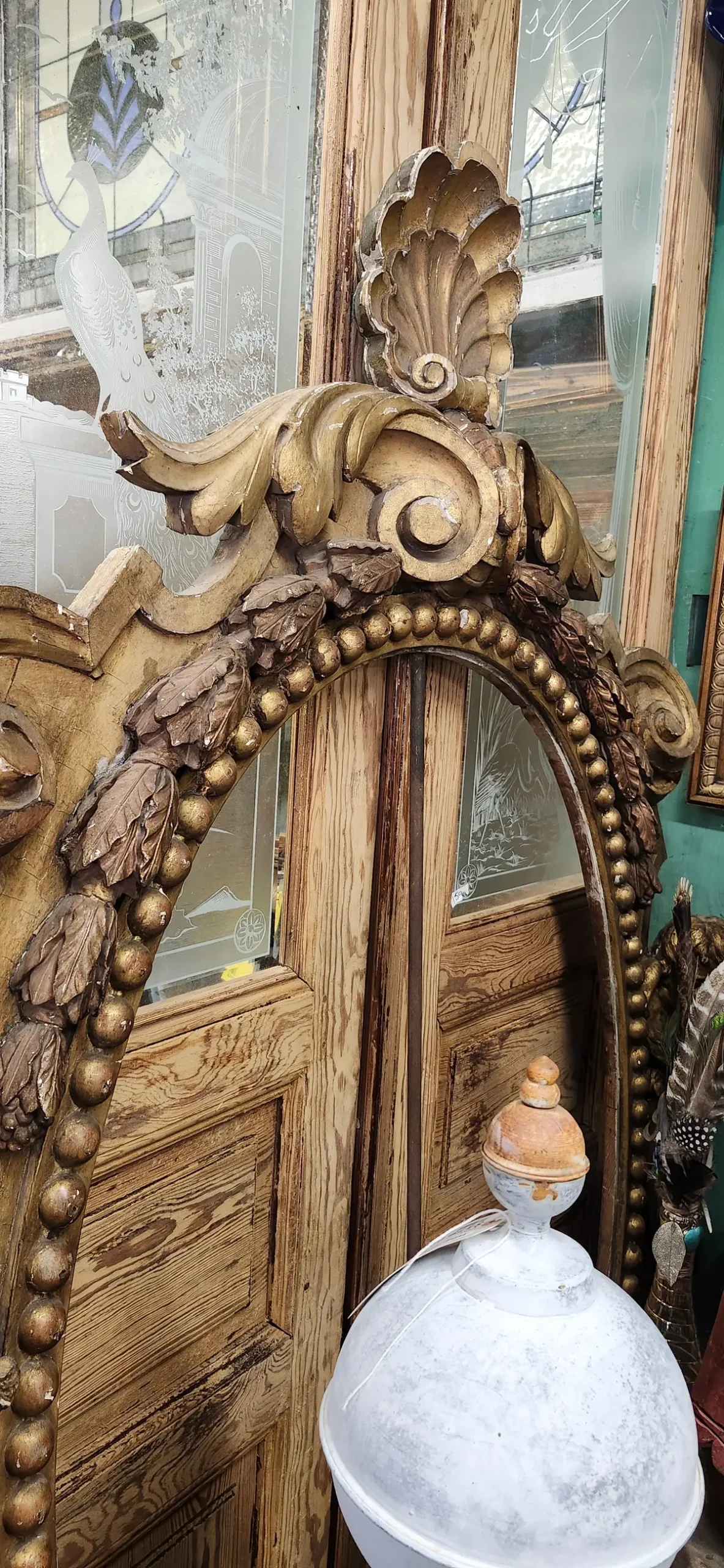 Pair Of Ornate Gilt Frames With Cherubem Scrolls And Shall Pediments 1